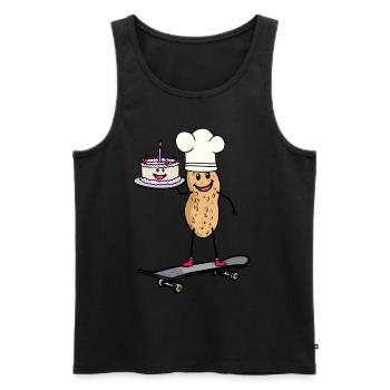 Geburtstagstortze Torte Bäcker Nuss Skater - Männer Premium Bio Tank Top - Schwarz - Vorne - AI Model Male 178 light (178cm)