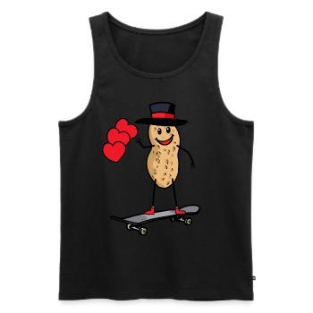 Bonjour Salutation Cacahuète Patineuse Enfant Adolescent - Débardeur bio Premium Homme - noir - Devant - AI Model Male 178 light (178cm)