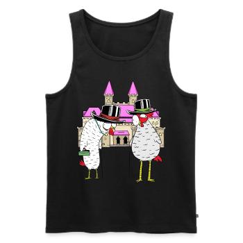 Schloss Huhn Hühner königlich Federvieh Burg - Männer Premium Bio Tank Top - Schwarz - Vorne - Michal (187cm)