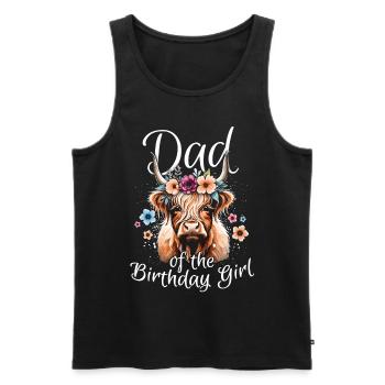 Papa de la fille d’anniversaire - Débardeur bio Premium Homme - noir - Devant - Michal (187cm)