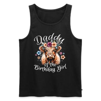 Papa de la fille d’anniversaire - Débardeur bio Premium Homme - noir - Devant - Michal (187cm)