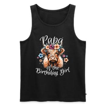 Papa de la fille d’anniversaire - Débardeur bio Premium Homme - noir - Devant - Michal (187cm)