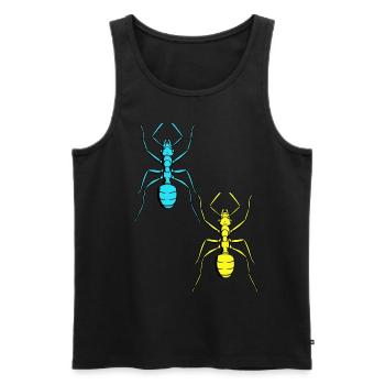 Fourmi rétro Vintage des années 80 insectes fourmis des années 90 - Débardeur bio Premium Homme - noir - Devant - Michal (187cm)