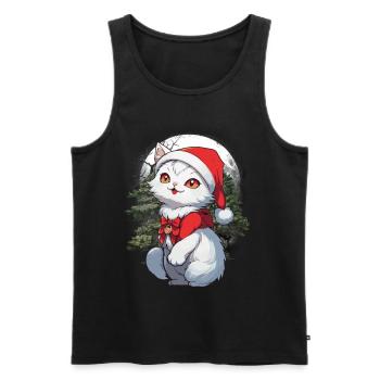 Katze Katzen Kind Kinder Waldbewohner Miau - Männer Premium Bio Tank Top - Schwarz - Vorne - Michal (187cm)