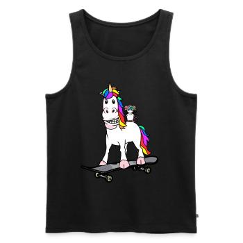 Birthday Gift Unicorn Mouse Skater Friends - Men's Premium Organic Tank Top - black - Front - Michal (187cm)
