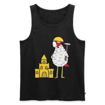 Craftsman Chicken Sandcastle Construction Site Building Builder - Men's Premium Organic Tank Top - black - Front - AI Model Male 178 light (178cm)