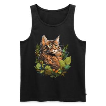 Maine Coon Kitten Maine Coon Cat - Men's Premium Organic Tank Top - black - Front - AI Model Male 178 light (178cm)