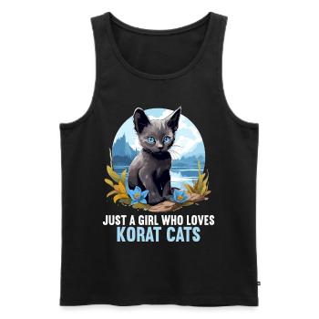 Korat Chaton Korat Chat - Débardeur bio Premium Homme - noir - Devant - Michal (187cm)