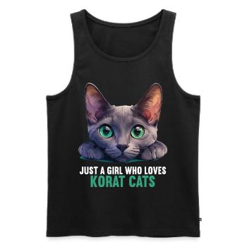 Korat Chaton Korat Chat - Débardeur bio Premium Homme - noir - Devant - Michal (187cm)