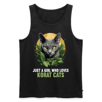 Korat Chaton Korat Chat - Débardeur bio Premium Homme - noir - Devant - Michal (187cm)