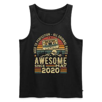 May 2020 Birthday May 2020 Retro Gift - Men's Premium Organic Tank Top - black - Front - Michal (187cm)