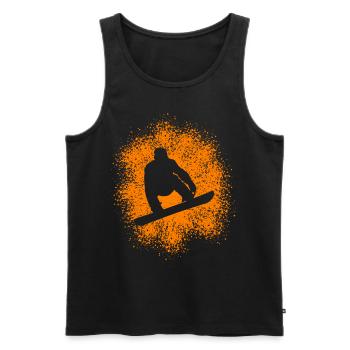 Snowboard Wintersportler - Männer Premium Bio Tank Top - Schwarz - Vorne - AI Model Male 178 light (178cm)