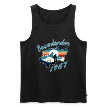 1957 anniversaire Sauerländer Original Retro Sunset - Débardeur bio Premium Homme - noir - Devant - Michal (187cm)