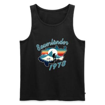 1973 anniversaire Sauerländer Original Retro Sunset - Débardeur bio Premium Homme - noir - Devant - Michal (187cm)