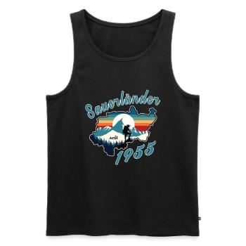 1955 anniversaire Sauerländer Original Retro Sunset - Débardeur bio Premium Homme - noir - Devant - Michal (187cm)