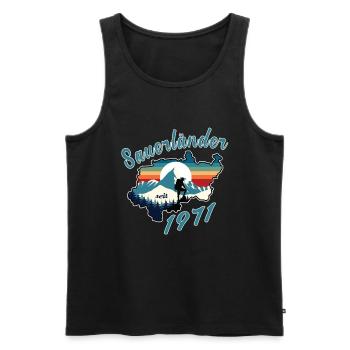 1971 anniversaire Sauerländer Original Retro Sunset - Débardeur bio Premium Homme - noir - Devant - Michal (187cm)