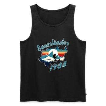 1985 anniversaire Sauerländer Original Retro Sunset - Débardeur bio Premium Homme - noir - Devant - Michal (187cm)