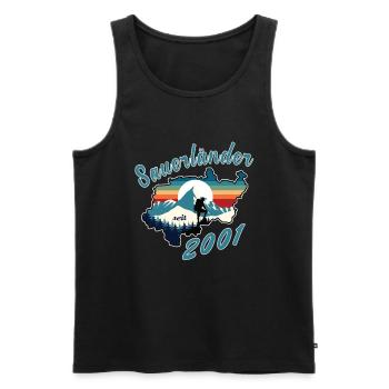 2001 anniversaire Sauerländer Original Retro Sunset - Débardeur bio Premium Homme - noir - Devant - Michal (187cm)