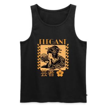 Elegant Geisha - Men's Premium Organic Tank Top - black - Front - AI Model Male 178 light (178cm)