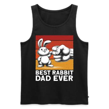 Best Rabbit Dad Ever - Männer Premium Bio Tank Top - Schwarz - Vorne - Michal (187cm)