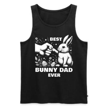 Meilleur papa lapin de tous les temps - Débardeur bio Premium Homme - noir - Devant - Michal (187cm)