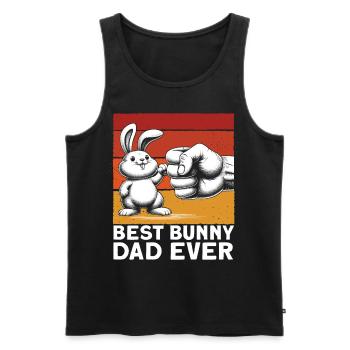 Meilleur papa lapin de tous les temps - Débardeur bio Premium Homme - noir - Devant - Michal (187cm)