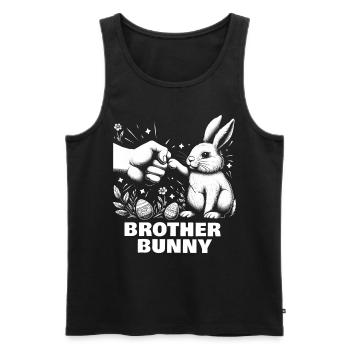 Frère Lapin - Débardeur bio Premium Homme - noir - Devant - Michal (187cm)