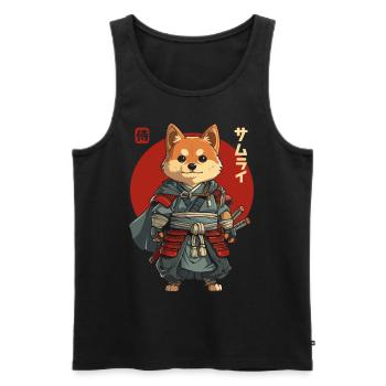 Samurai Dog Kawaii Japanische Ninja Shiba Inu - Männer Premium Bio Tank Top - Schwarz - Vorne - AI Model Male 178 light (178cm)