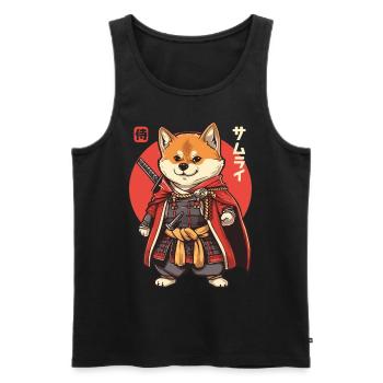 Samurai Dog Kawaii Japanese Ninja Shiba Inu - Men's Premium Organic Tank Top - black - Front - Michal (187cm)