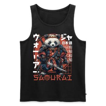 Samurai Panda Kawaii Japanese Ninja Panda Bear - Men's Premium Organic Tank Top - black - Front - AI Model Male 178 light (178cm)