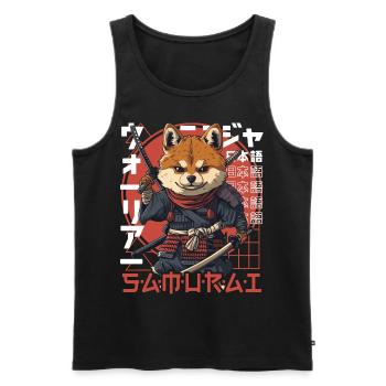 Samurai Dog Kawaii Japanese Ninja Shiba Inu - Men's Premium Organic Tank Top - black - Front - Michal (187cm)