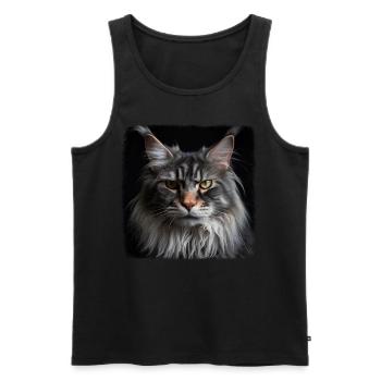 Maine Coon Kitten Maine Coon Cat - Débardeur bio Premium Homme - noir - Devant - AI Model Male 178 light (178cm)