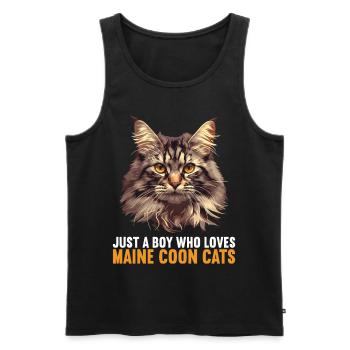 Maine Coon Chaton Maine Coon Chat - Débardeur bio Premium Homme - noir - Devant - AI Model Male 178 light (178cm)