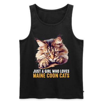 Maine Coon Chaton Maine Coon Chat - Débardeur bio Premium Homme - noir - Devant - AI Model Male 178 light (178cm)