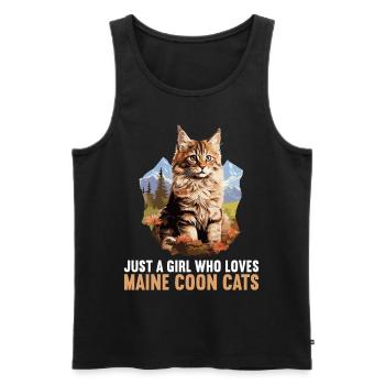 Maine Coon Chaton Maine Coon Chat - Débardeur bio Premium Homme - noir - Devant - AI Model Male 178 light (178cm)
