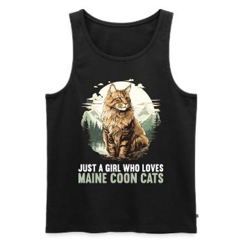 Maine Coon Chaton Maine Coon Chat - Débardeur bio Premium Homme - noir - Devant - AI Model Male 178 light (178cm)