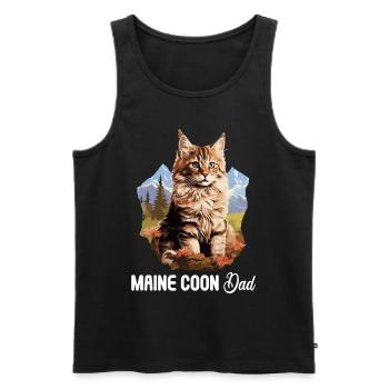 Maine Coon Kitten Maine Coon Cat - Men's Premium Organic Tank Top - black - Front - AI Model Male 178 light (178cm)