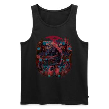 Cerf Vintage Nature rétro cerf Woodland animaux - Débardeur bio Premium Homme - noir - Devant - Michal (187cm)
