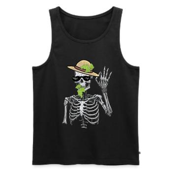 Squelette Jardinier Raisins Jardinage Mime Hobby Jardinier - Débardeur bio Premium Homme - noir - Devant - AI Model Male 178 light (178cm)