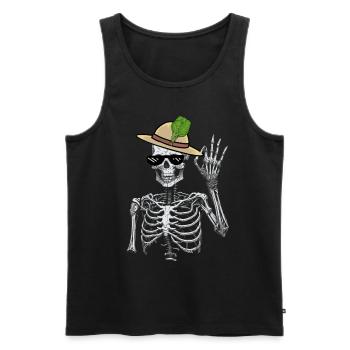 Skelett Gärtner Spinat Gärtnern Mime Vegetarier - Männer Premium Bio Tank Top - Schwarz - Vorne - AI Model Male 178 light (178cm)