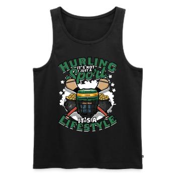 Hurling It's not just a sport, it's a lifestyle - Men's Premium Organic Tank Top - black - Front - Michal (187cm)