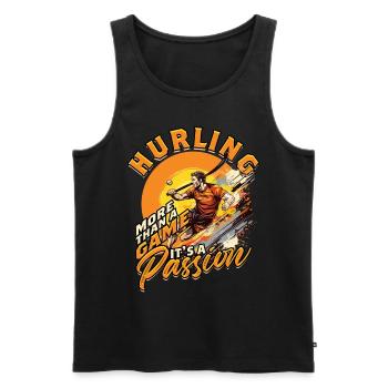 Hurling More than a game it's a passion - Men's Premium Organic Tank Top - black - Front - Michal (187cm)