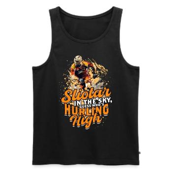 Hurling Sliotar in the sky - Männer Premium Bio Tank Top - Schwarz - Vorne - Michal (187cm)