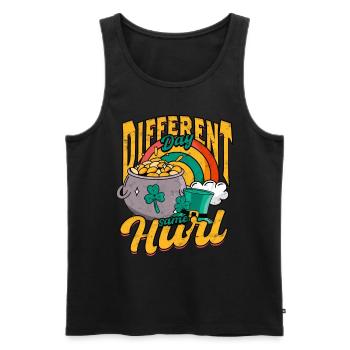 Hurling Différent jour même hurl - Débardeur bio Premium Homme - noir - Devant - Michal (187cm)