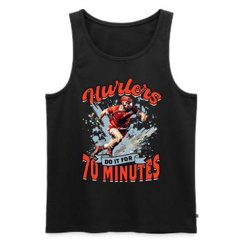 Hurling Hurlers do it for 70 minutes - Men's Premium Organic Tank Top - black - Front - Michal (187cm)