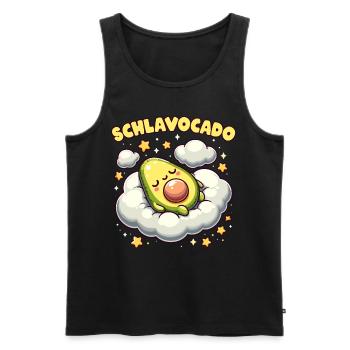 Schlavocado Schlafshirt Avocado Schlafanzug Frucht - Männer Premium Bio Tank Top - Schwarz - Vorne - Michal (187cm)