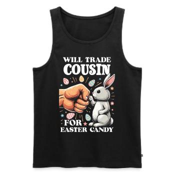 Will Trade Cousin For Easter Candy - Men's Premium Organic Tank Top - black - Front - Michal (187cm)