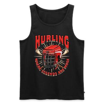 Le hurling là où se font les légendes - Débardeur bio Premium Homme - noir - Devant - Michal (187cm)