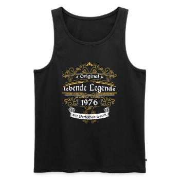 1976 Geburtstag lebende Legende zur perfektion - Männer Premium Bio Tank Top - Schwarz - Vorne - Michal (187cm)