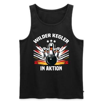Wild Bowler en action Skittles Bowling Club Design - Débardeur bio Premium Homme - noir - Devant - Michal (187cm)